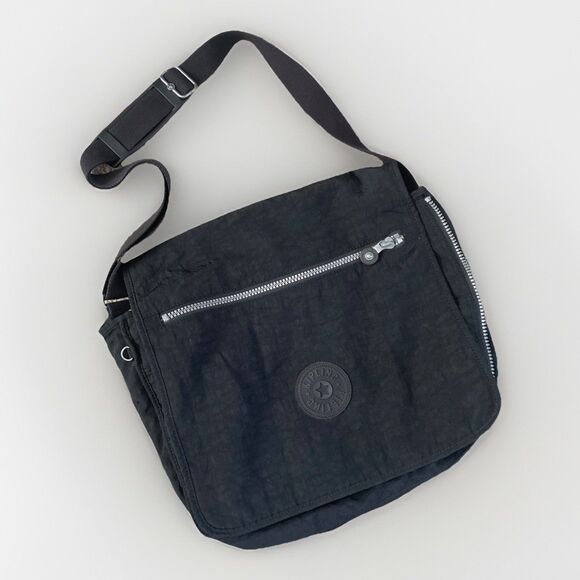 Kipling Madhouse Expandable Messenger Crossbody Laptop Bag Black Adjustable*READ - Picture 1 of 16